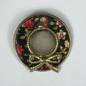 Hat Bow Brooch Goldtone 1 In Mesh Estate Jewelry Pin VIntage 1980